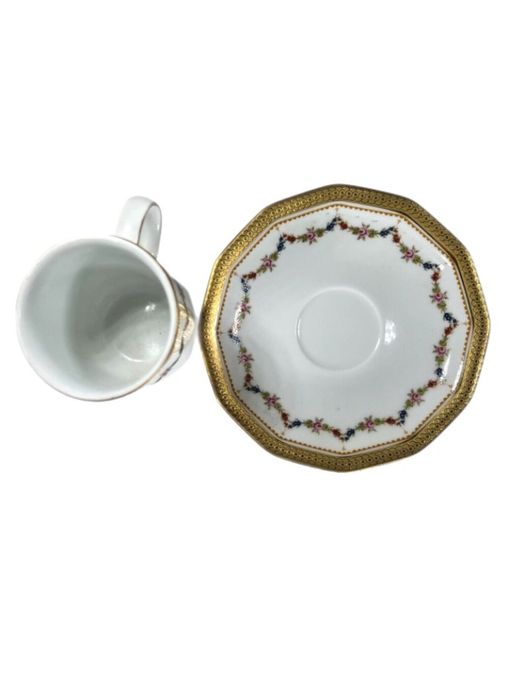 Vtg Tirschenreuth Bavaria PETITE ROSE Demitasse Coffee Cup Saucer Set Germany - Picture 5 of 9